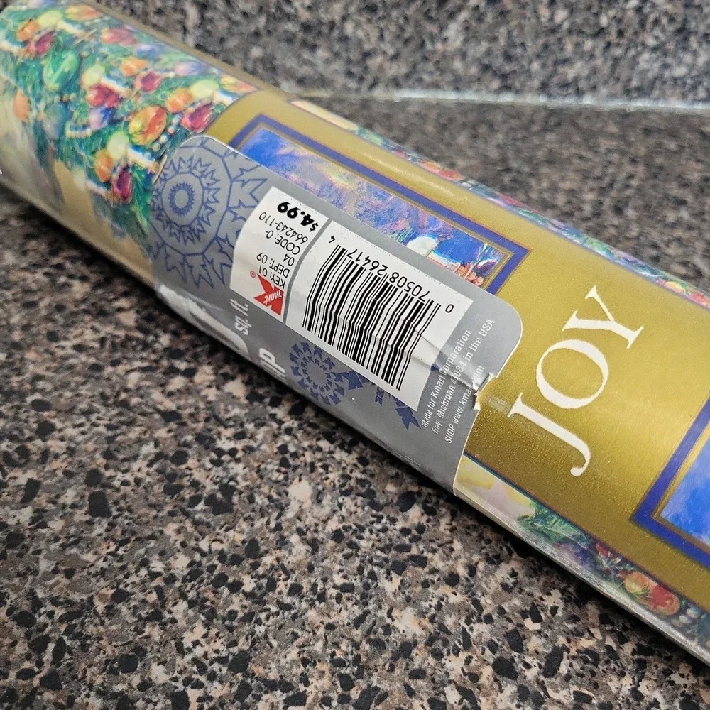VINTAGE Kmart Trim Home Christmas Wrapping Paper Victorian Angels JOY Tree 120sf